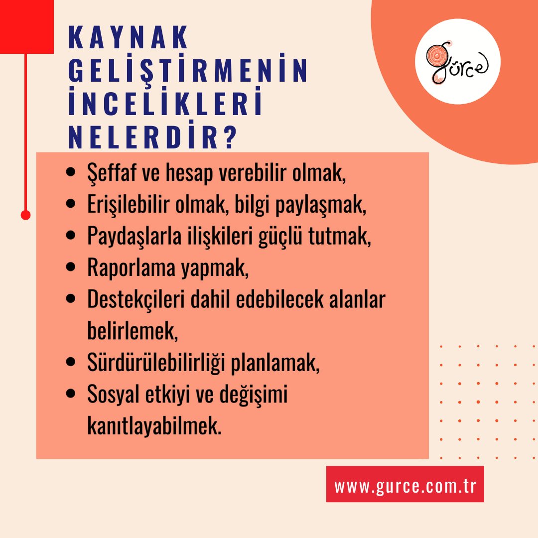 "Kaynak geliştirmek tek başına proje yazmak, fon takip etmek demek değildir. Kaynakları ve ilişkileri çeşitlendirmek demektir." oluyor.
Güven, şeffaflık, erişilebilirlik ortamını inşa etmek ve bunu sürdürebilmektir. 
#KaynakGeliştirme #Şeffaflık #SosyalEtki #Erişilebilirlik