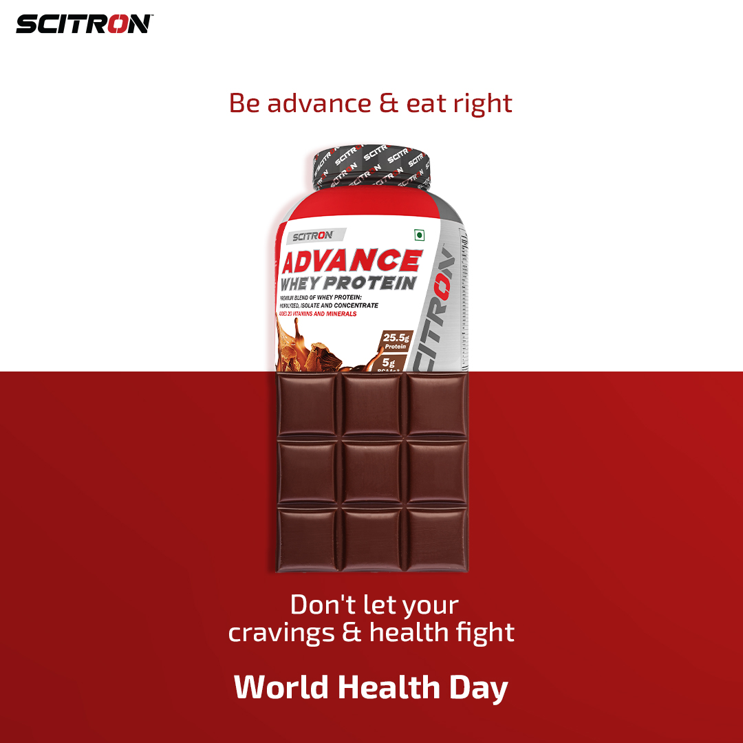 scitronpro's tweet photo. This World Health Day, apni chocolate cravings ko banao healthy aur advance.
Scitron Advance Whey #trykar
#WorldHealthDay2022 #HealthIsWealth #ScitronPro https://t.co/105XElVm63