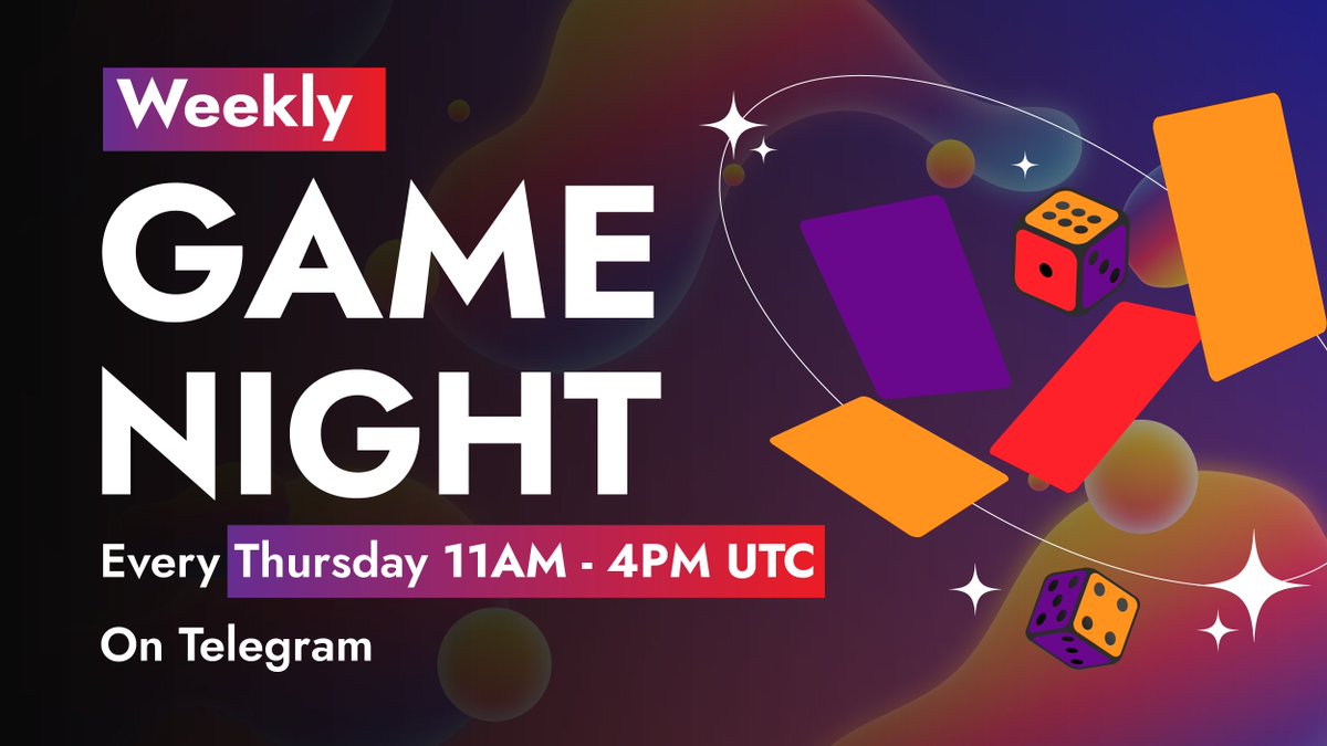 Polygen_io's tweet photo. Thursdays are the perfect day for Game Night!

#GameNight is our weekly event on our Telegram, consisting of a game where you compete to be the top scorer. 🕹️

The winners receive a nice bag of $PGEN!

We start today at 11 AM UTC and go till 4 PM UTC. 

👉https://t.co/k0f5eYNWev https://t.co/YnEJeWiVBa