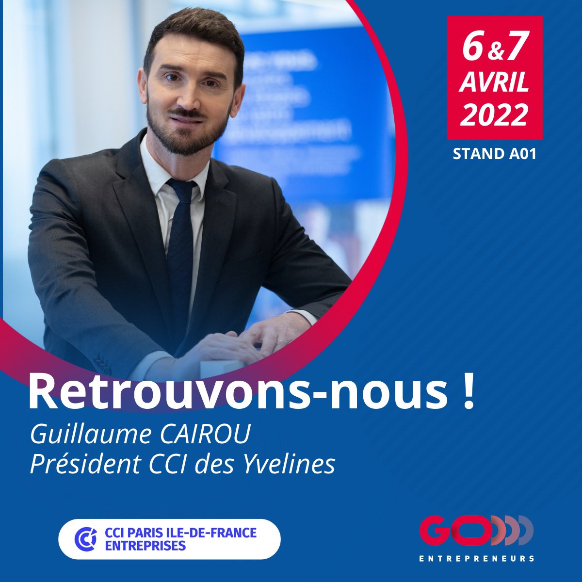 🎙Je serai présent sur le stand de la <a href="/CCI_Paris_IdF/">CCI Paris IdF</a> au salon <a href="/GoEntrepreneurs/">GO Entrepreneurs</a> à <a href="/ParisLaDefArena/">Paris La Défense Arena</a> pour échanger avec les porteurs de projets et les entrepreneurs et répondre à toutes vos questions.

👉🏻Inscription gratuite : event.go-entrepreneurs.com/paris2022/regi…