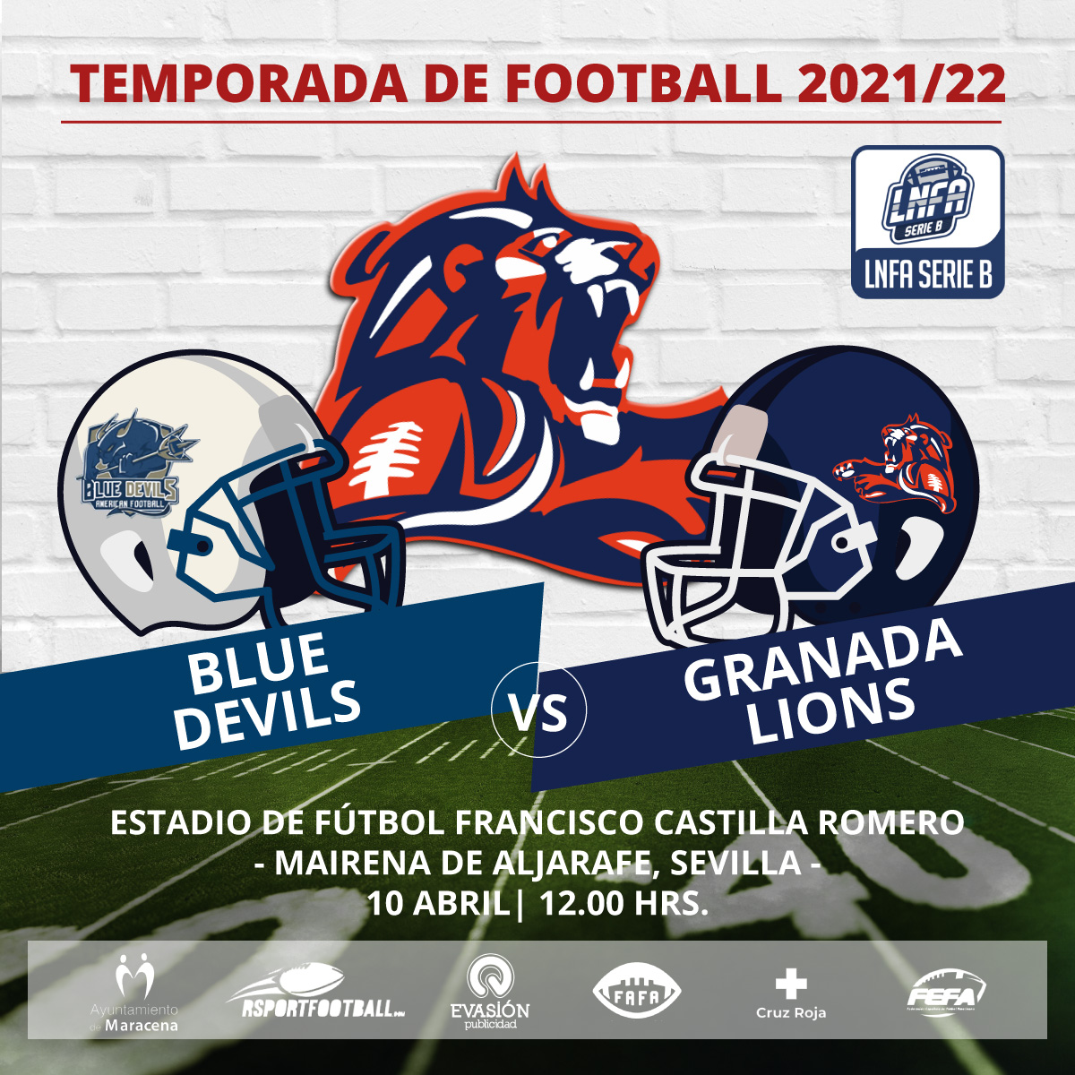 GranadaLions's tweet photo. 🦁 ¡Partidazo a la vista! 🦁

Este domingo jugaremos contra @bluedevilsaf en📍Estadio de Fútbol Francisco Castilla Romero (Sevilla) a las 12:00h.

¡Sevilla allá vamos de nuevo! 💪 https://t.co/sfYL6I5kJx