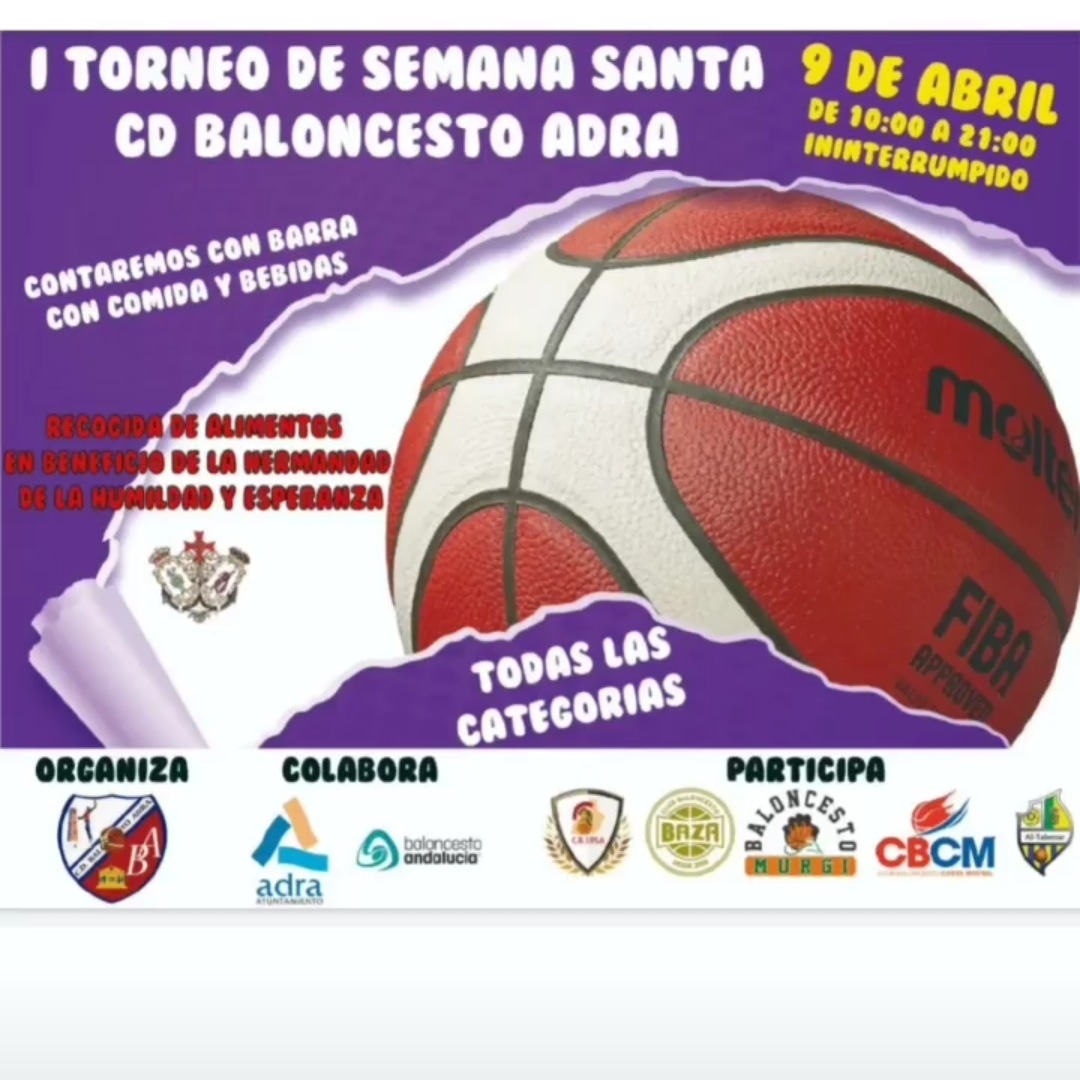 Vamos a Adra.El próximo sábado cuatro equipos del club (preminis, minis, Infantil y Cadete ) acudirán al torneo junto a más clubes amigos <a href="/cbcostamotril/">CB COSTA MOTRIL</a> <a href="/cb_upla/">CB UPLA</a> <a href="/C_D_B_Adra/">C.D. Baloncesto Adra</a>
Día de convivencia que comenzará con el bus lleno de alegría, ilusión y baloncesto.
🏀DISFRUTAD🏀