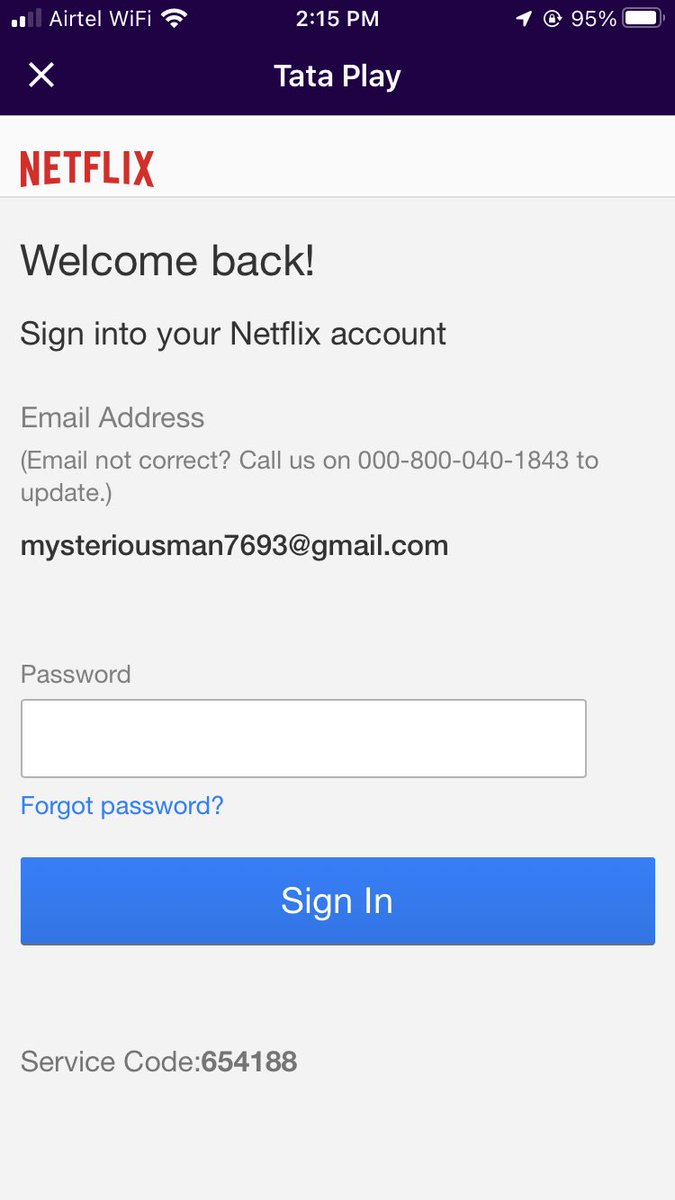 prashant0603's tweet photo. @TataPlayin @TataPlayin  inspite of pointing out multiple times now, even on twitter, this fraudster’s email id is still showing on my APP Login ( on the Netflix Recovery Section). Please remove it NOW. https://t.co/EdptOCJCnw