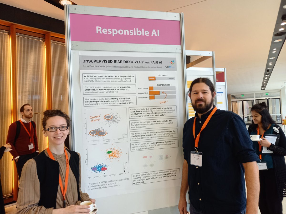 <a href="/emma_beauxis/">Emma</a> &amp; <a href="/michaelcochez/">Michael Cochez</a>  presenting their work on  Unsupervised Bias Discovery for Fair AI at #ICTOPEN2022