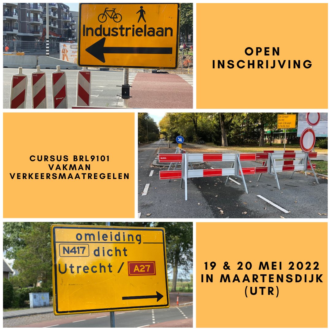 Open inschrijving BRL9101 Vakman Verkeersmaatregelen!

Zijn er binnen uw team nog medewerkers die (bij)geschoold moeten worden?

Welkom op 19 &amp; 20 mei 2022. 



#BRL9101#vakman#verkeersmaatregelen#CROW