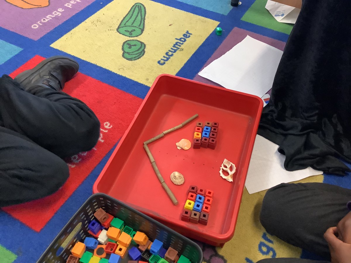 StJosephs_P6's tweet photo. We have had loads of fun using loose parts to explore symmetry this  morning. Spot the walrus and the unicorn amongst our wonderful creations! 🦄 @stjosephsedin https://t.co/y7u9k77Y2o