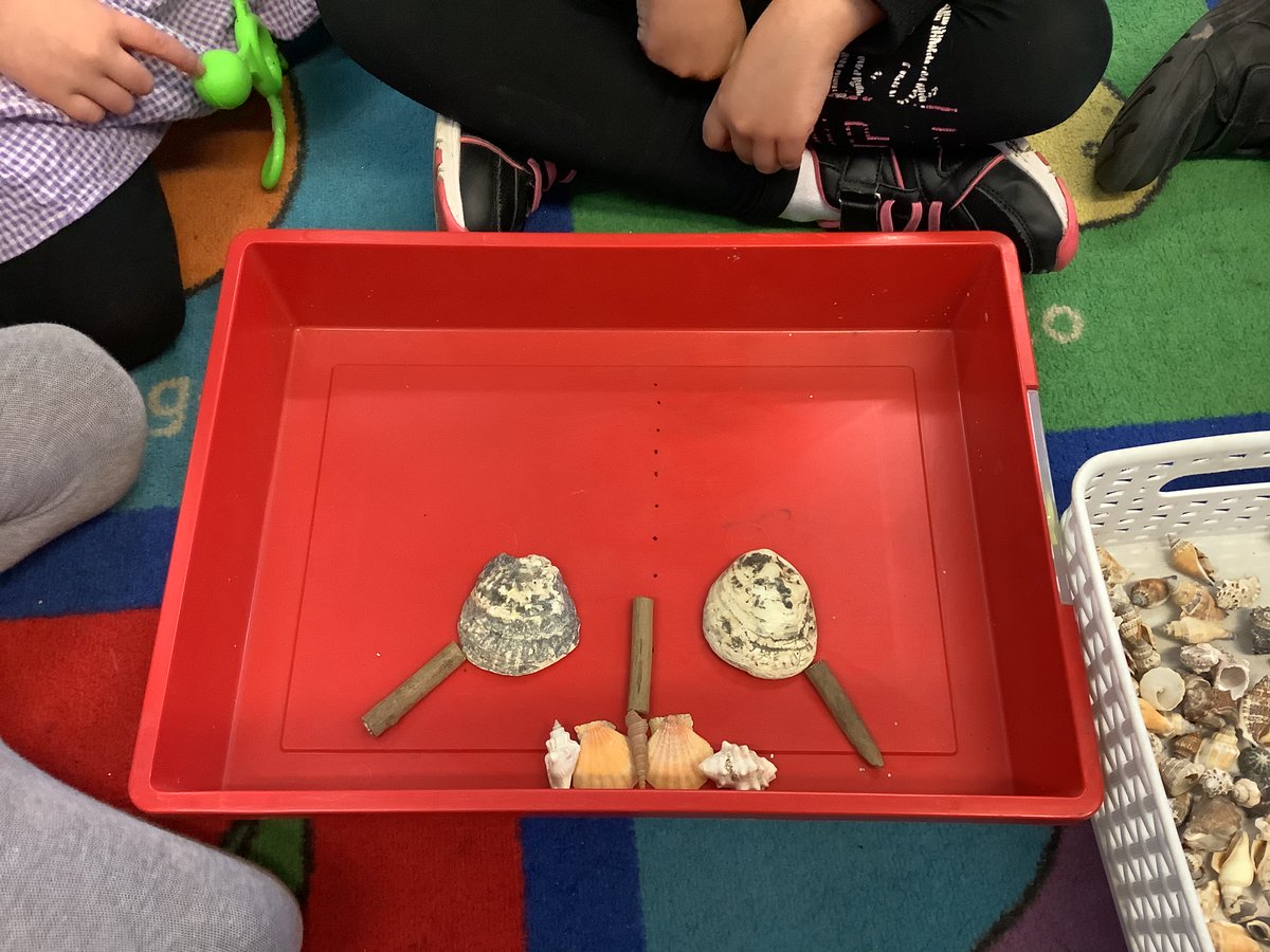 StJosephs_P6's tweet photo. We have had loads of fun using loose parts to explore symmetry this  morning. Spot the walrus and the unicorn amongst our wonderful creations! 🦄 @stjosephsedin https://t.co/y7u9k77Y2o