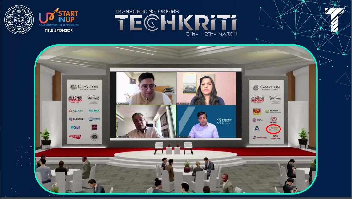 UPStartuppolicy's tweet photo. We congratulate @techkriti_iitk, @IITKanpur for successfully conducting the 28th edition of its annual festival #Techkriti’ 22 supported by #StartInUP.
Sharing some glimpses of the virtual platform & other activities that happened during the entire event.
#Econclave
#iitkanpur https://t.co/NNgnbQ9iuC