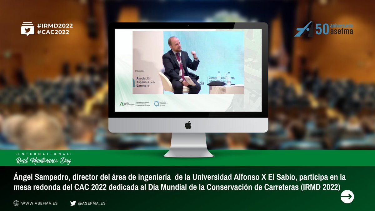 "El sector del asfalto es el único sector industrial capaz de compensar con una sola actuación toda su huella de carbono durante 2,5 años" explica <a href="/angelsampi/">Ángel Sampedro</a> en #CAC2022 #IRMD2022. 

"Toda acción en conservación de firmes tiene un retorno directo en ahorro de emisiones"