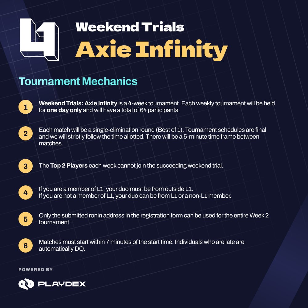 levelone_gg's tweet photo. Happy Thursday, y'all!✨ Just a few IMPORTANT THINGS TO REMEMBER for the upcoming tournament this Saturday‼️ 

And hey, haven't registered yet? HURRY UP because slots are running out! Sign up TODAY before it's too late: https://t.co/OrjGYT3Oed

#LevelOneGaming
#PoweredByPlaydex https://t.co/uOm5OY1p4v