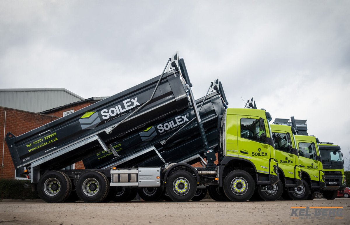 Kel_Berg's tweet photo. We had the pleasure of preparing a number of #new #Volvo FMX 420 8x4's c/w #KelBerg Steel Tipper installs to Soilex #Environmental Ltd in #Harpenden. Thanks to Nick and the #Soilex team for choosing Kel-Berg. We appreciate your #business.
#utilities #construction #constructionuk https://t.co/AVjHz9uUBV