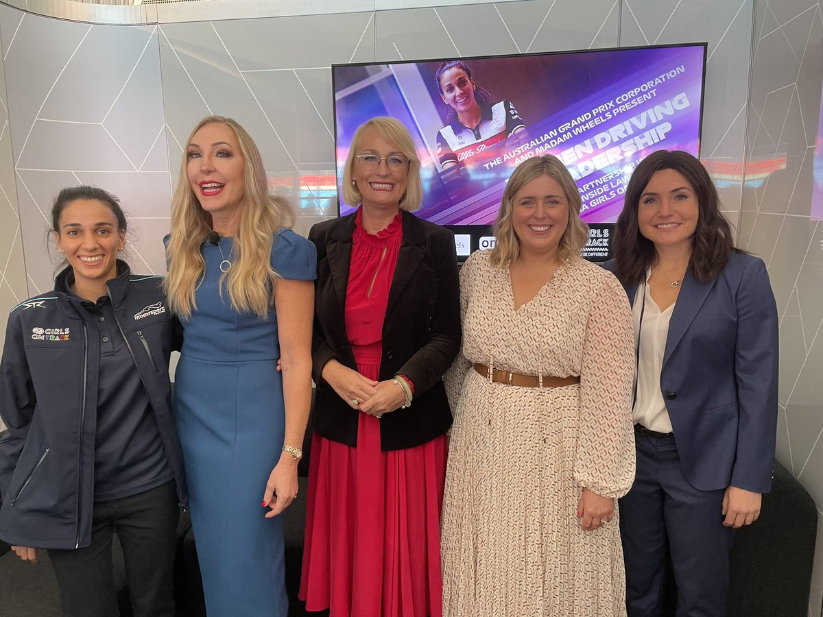 It was wonderful to join the Women Driving Leadership Breakfast F1 <a href="/ausgrandprix/">F1 Australian Grand Prix</a> 2022 panel with Sally Capp <a href="/LordMayorMelb/">Lord Mayor of Melbourne – Nick Reece</a>, Kryistina Emmanouilides <a href="/kr_ys_ti_na/">Krystina Emmanouilides</a> @alfaromeoracing, Kendall Harris, &amp; @FIA Girls on Track hosted by Jacquie Hayes, Madame Wheels. #AusGP
