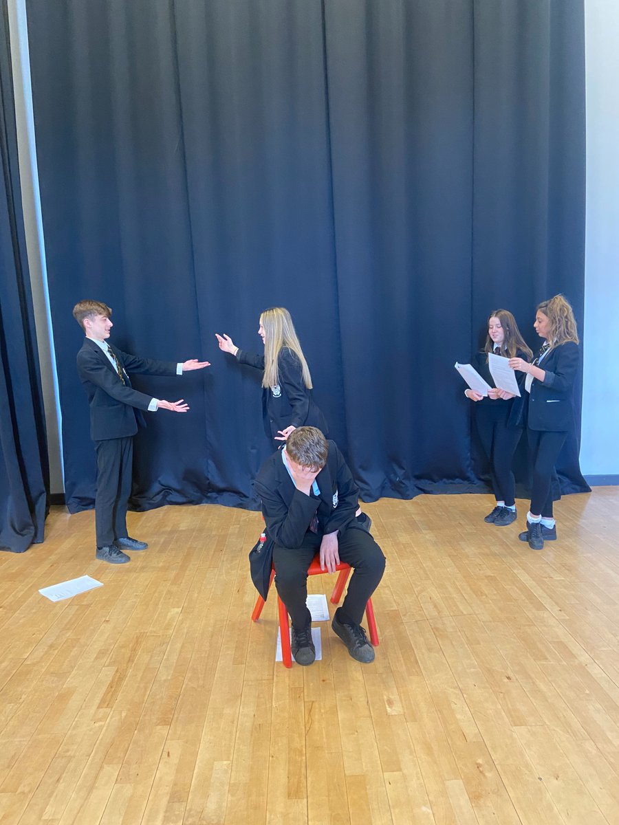 HessleHigh's tweet photo. Year 9 have been using the professional dance work 'Swansong' by Christopher Bruce as inspiration to creating their own choreography. The characters are based on 2 prison guards and a prisoner who is being treated badly during his captivity. #PerformingArtsWeek🎭 https://t.co/IcCJFVNCtR