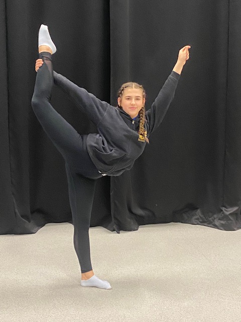 HessleHigh's tweet photo. Strike a pose! Miss Lawes Year 10 student warming up for her lesson with stretches #PerformingArtsWeek🎭 https://t.co/7DzsAP9olK