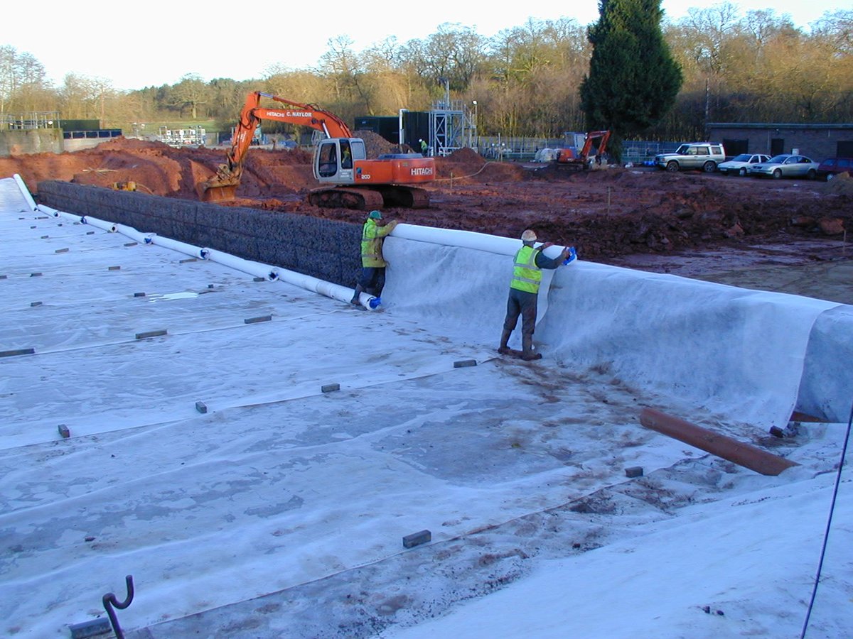 Reed bed installation by <a href="/ARMLtd/">ARMLtd</a>. 1mm EPDM liner with Geotextile over and under. #reedbeds