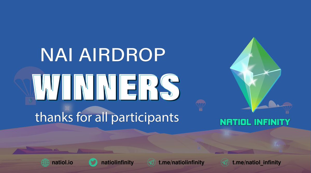 Supper_gao's tweet photo. AIRDROP #1: RESULTS - WINNER LIST
⚡️⚡️ Natiol Infinity - The Airdrop program ended successfully. Congratulations to the 100 winners.
🏆 #Airdrop: 100 game accounts ($50,000)
⚠️ Prize Distribution: within 48 hours (sent directly to the email address)
#Airdrop #NAI #Natiol #GamFi https://t.co/6lEjGZRxhw