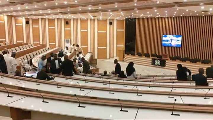 OvieNews's tweet photo. View of International Conference Hall, Maiduguri looking like the United Nations Hall in New York. https://t.co/8b8UEKyvPA
