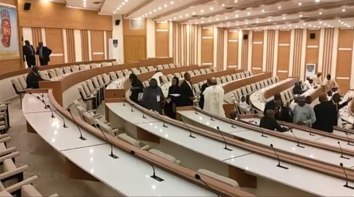 OvieNews's tweet photo. View of International Conference Hall, Maiduguri looking like the United Nations Hall in New York. https://t.co/8b8UEKyvPA