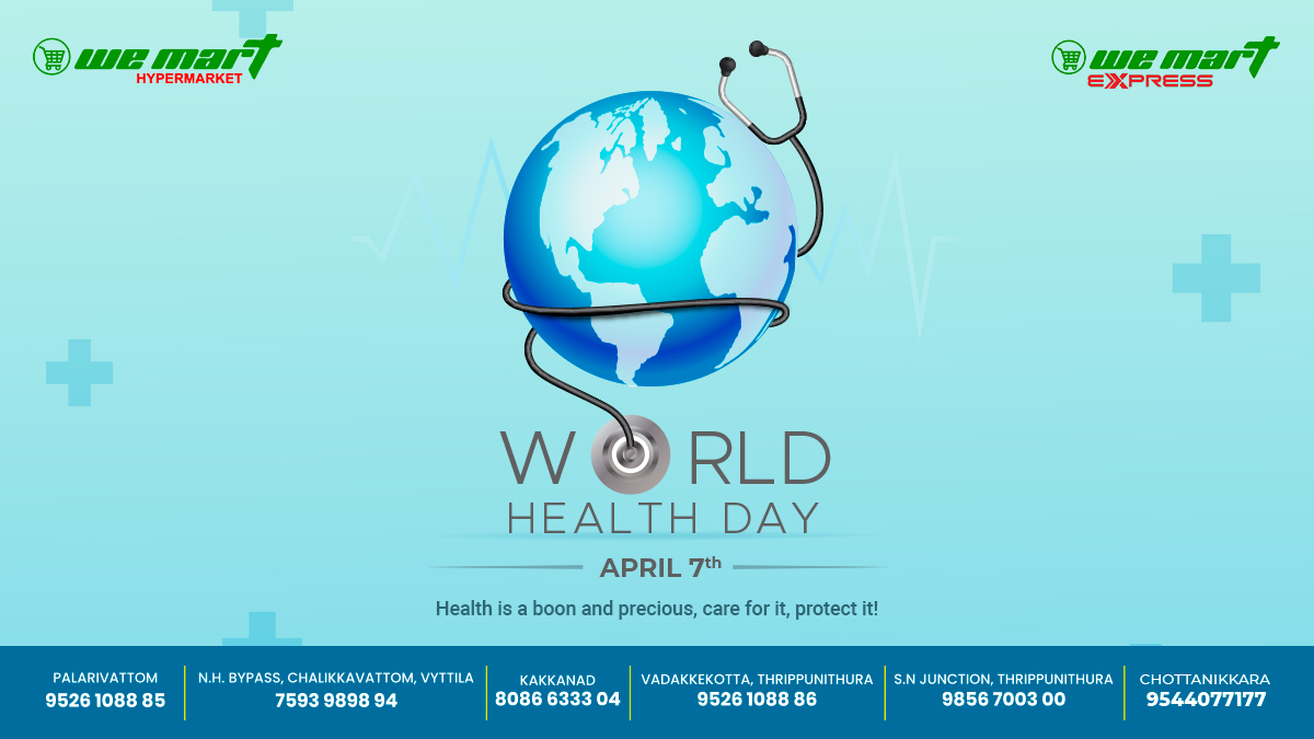 WeMart6's tweet photo. World Health Day!  Preserve a wonderful life of your own by contributing to your health &amp; well-being.
.
.
#WorldHealthDay  #healthdiet  #healthyliving  #wemart https://t.co/TamnHYHqDf