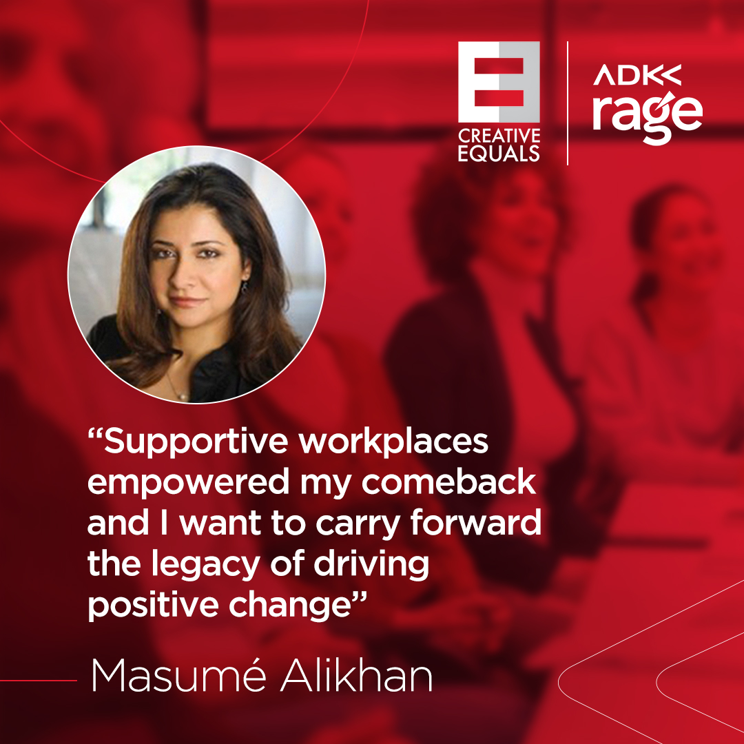 RageComm's tweet image. Having experienced it herself, our Creative Director, Masume Alikhan, knows how important it is to mentor people back into the creative workforce, no matter why they stepped away. Rage is proud to have inspiring leaders like her to take on the @CreativeEquals  mentorship program.