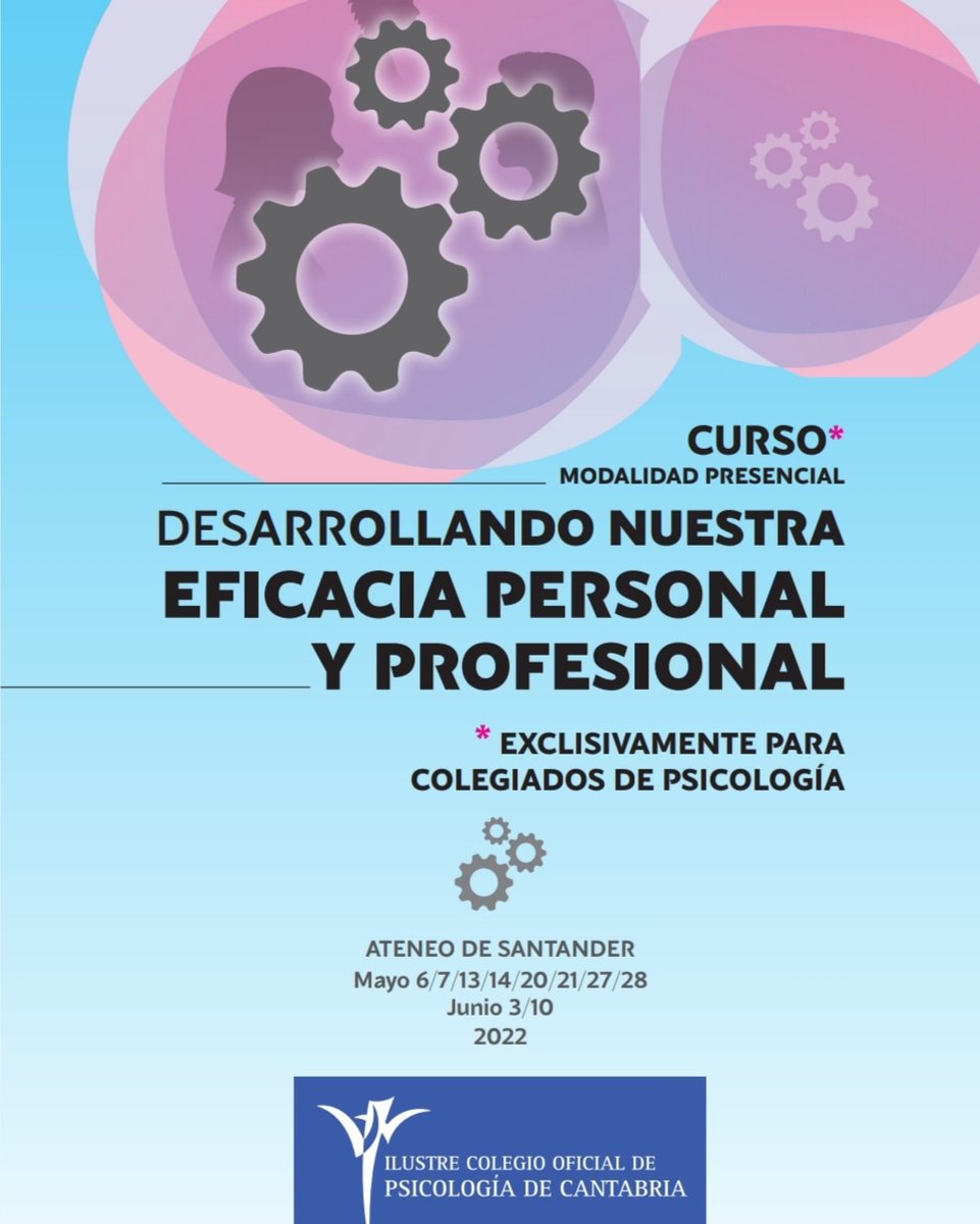 Aefdp_Psico's tweet photo. DIRIGIDO EXCLUSIVAMENTE A COLEGIADOS DE PSICOLOGÍA

Aforo limitado. Inscripción por riguroso orden de inscripción y pago.

INSCRIPCIÓN
https://t.co/b8czExnniQ https://t.co/vaLvOVlnhd