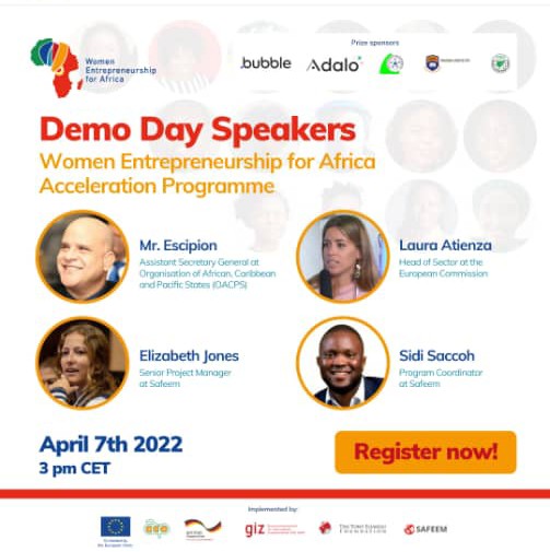 Are you ready to meet the most promising women led-companies from the African region? The #WE4A Demo Day is today and our founder <a href="/Yinkaah/">Princess Adeyinka</a> is one the selected participants of #WE4A
<a href="/EU_Partnerships/">EU International Partnerships 🇪🇺</a> <a href="/TonyElumeluFDN/">The Tony Elumelu Foundation</a> <a href="/BMZBund/">BMZ Bund</a> <a href="/giz_gmbh/">GIZ</a>