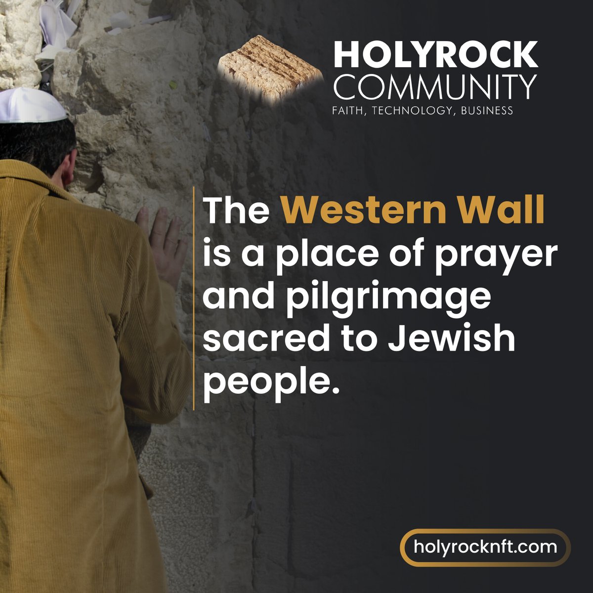 holyrocknft's tweet photo. The Western Wall is a place of prayer and pilgrimage sacred to Jewish people. 🙏

The #HolyRock 🪨 #NFTs are exact digital art replicas of the Western Wall stones. ⚒️

Own your own digital piece of the Western Wall, only available at OpenSea.

#NFTs #OpenSeaCommunity #OpenSea https://t.co/4KNNbacqhe