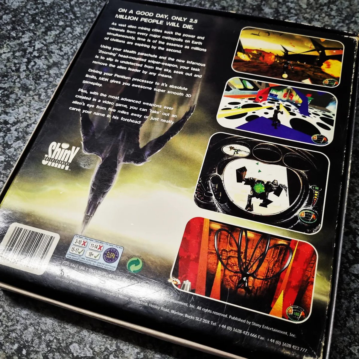 RetroBeastGamer's tweet photo. Awesome addition to our big box pc game collection....MDK!!
My favourite msdos game from the 90s. The 3D graphics and third-person shooting blew me away at the time, not to mention the fantastic humor!
#mdk #mdkgame #mdkbigboxgame #bigboxgamecollector #shinyentertainment #msdos https://t.co/RUY3udBhCU