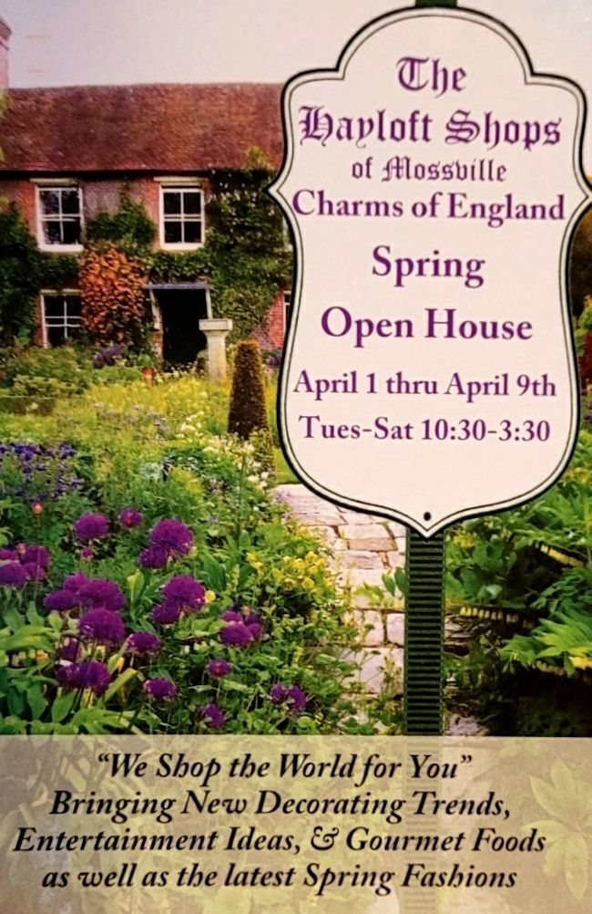 hayloft_shops's tweet photo. Celebrate the Charms of England at The Hayloft's Spring Open House ~ 20% OFF through April 9 - https://t.co/d7r0pH3kWE https://t.co/hRSnFlD0aM