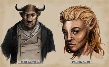 EndlessinkPub's tweet photo. Philipa &amp; Max
#characterdesigns by John Hawkins
Characters appearing in Earth's Final Chapter Book 8: Homestead Hunts by @CM_DZA 

#EFCart #HomesteadHunts #undergroundreaders #geekstuff #books #amreading #smallpresslove https://t.co/N9geJHREEW