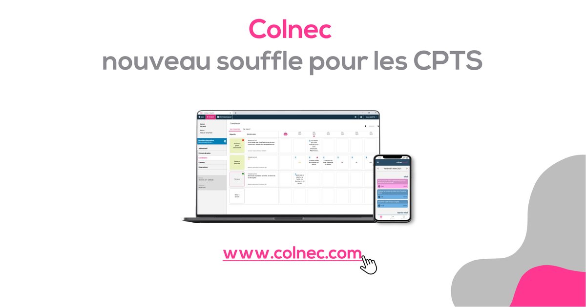 ColnecHealth's tweet photo. ✔️Coordonner l'exercice pluripro✔️Participer à la transformation du système de santé français
Voici les défis que veulent relever les #CPTS.🤚Nous sommes là pour vous soutenir dans cette démarche! #Colnec est référencée et listée parmi les outils numériques de la @FederationCPTS https://t.co/7cEDxBSrpX