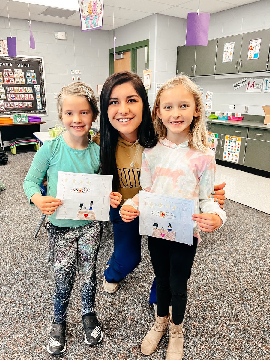 PRNurseDani's tweet photo. These sweet girls made my whole day! 🥺 If you zoom in… you can see Nurse Dani’s signature bun on top of her head. 🤪 I can’t even begin to explain how blessed I feel to be working for this district and love on all the kids!! https://t.co/3RbW4RJOPC