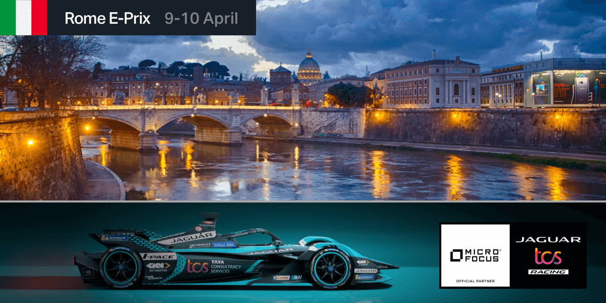 Il #RomeEPrix è il 9-10 aprile! Unisciti a <a href="/MicroFocus/">Micro Focus</a> mentre facciamo il tifo per <a href="/JaguarRacing/">Jaguar TCS Racing</a> per la vittoria! #RaceToInnovate #JaguarElectrifies ms.spr.ly/6018wtoNi