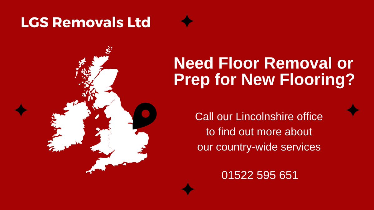 Hello to our #newfollowers!
A #lincolnshirebusiness, we'll expertly remove screed, vinyl tiles, carpet tiles, latex and bitumen adhesive and much more.

We then prepare the #substrate ready to receive new applications and flooring for commercial clients.

What do you do? 😊
