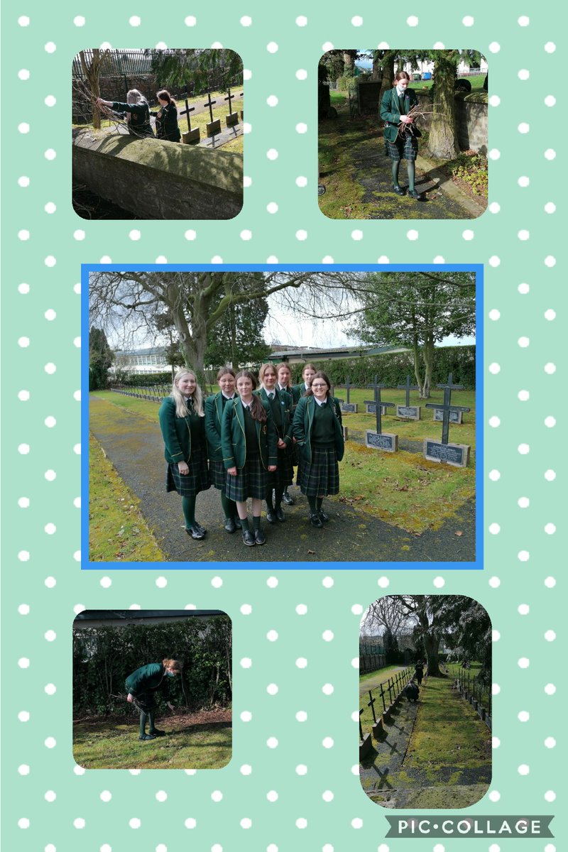 Some members of our year 13 team spent the afternoon cleaning and tidying the R.S.C.J. graveyard.