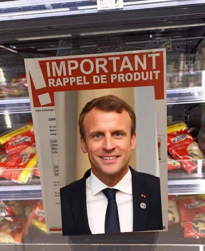 BigJakeBlues's tweet photo. Encore un rappel de produit MERDIQUE, ne plus l'utiliser, il est dangereux pour la santé !!!!!
#MacronDehorsDesLePremierTour 
#ToutSaufMacronPecresse https://t.co/q6OGNbqSrj