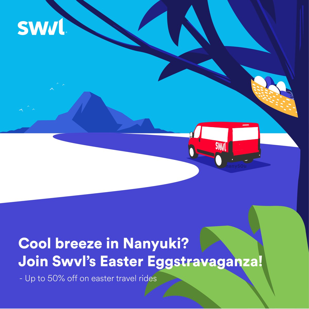 Travel Na Swvl to Nanyuki this easter! Get up to 50% off your easter travel ride or more if you find the hidden clue.