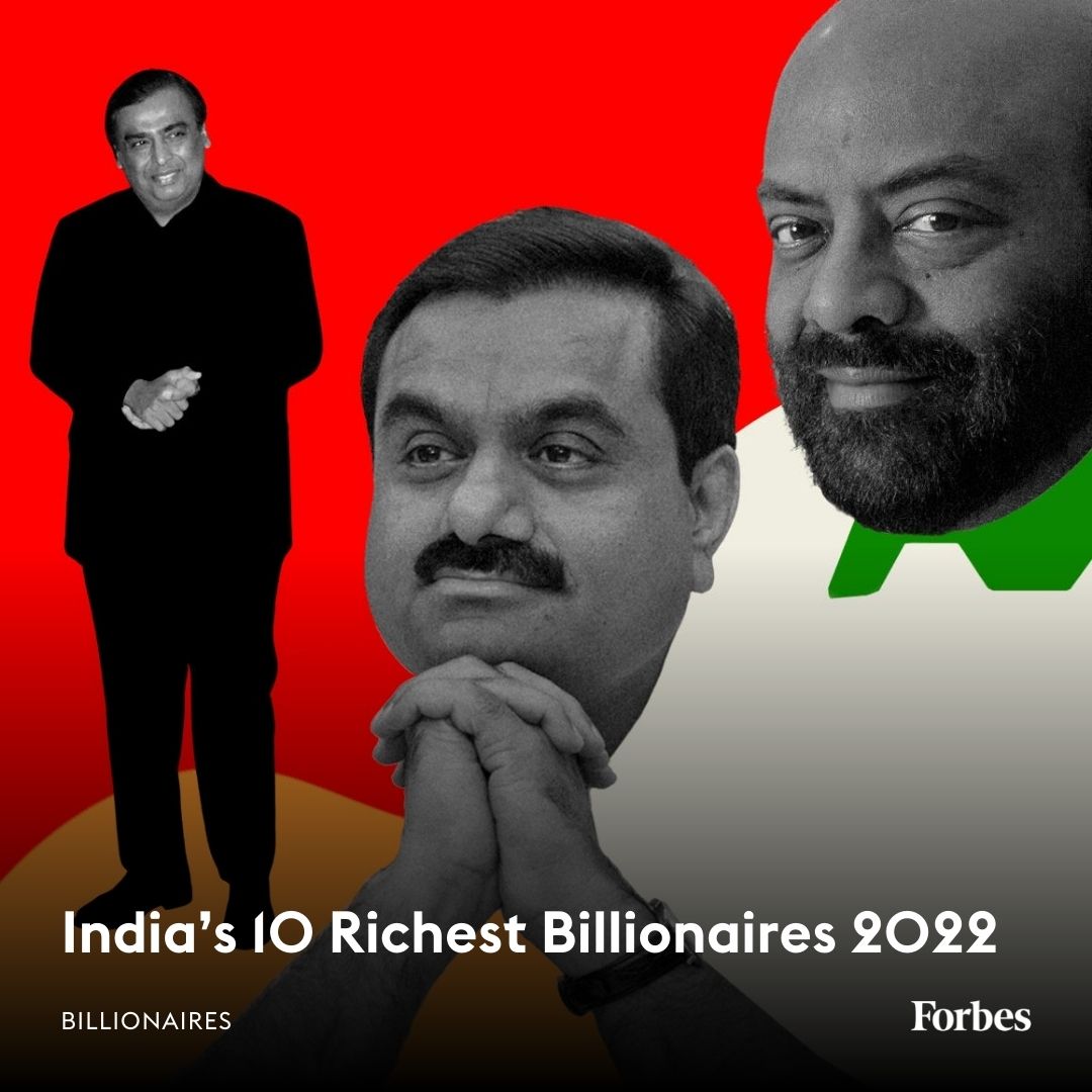Forbes's tweet photo. Amid a blockbuster year for IPOs in India—more than 60 companies raised a reported $15.6 billion last year—the total number of Indian billionaires rose to a record 166, up from 140 last year; their combined wealth grew to $750 billion.  #ForbesBillionaires https://t.co/jDrzqK5Mlu https://t.co/IKLaA1H4Bl