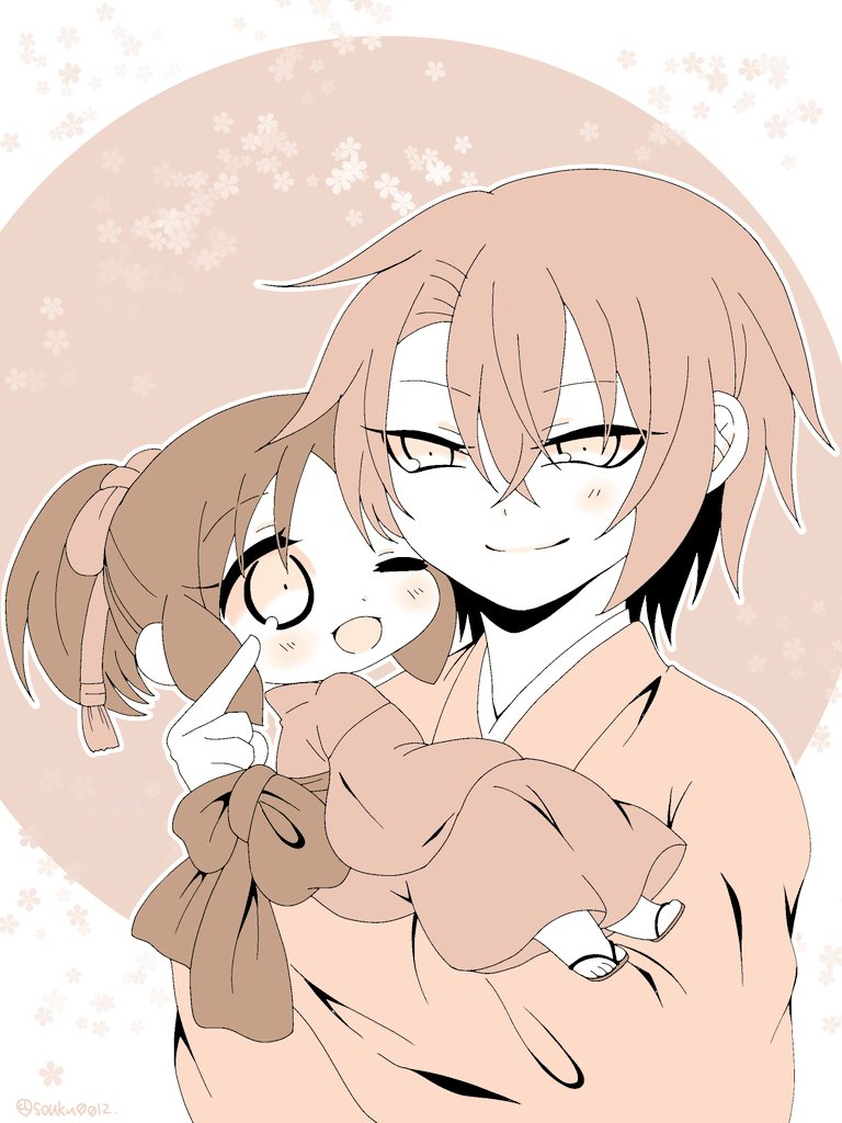 ⚠謎時空注意！試衛館と千鶴ちゃん】 前回の続きっぽい感じ😊🌸 4枚