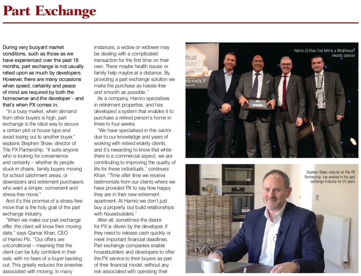 Was great to be featured in the March issue of <a href="/ShowHouse_/">Show House</a> magazine discussing property Part Exchange, and what <a href="/HamroPlc/">Hamro Plc</a> brings to the sector with its specialist knowledge in retirement properties. Read the issue here: ow.ly/TRgL50ICYfH
#Property #PartExchange #Housing