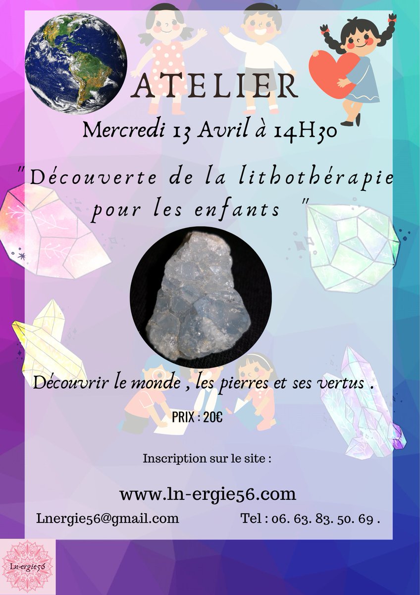 Ln56100's tweet photo. Pour les enfants intéressés et désirant s'occuper, j'organise un atelier de découverte de la lithothérapie.https://t.co/FDwG6cPsSe #queven #Lithotherapie #atelierenfants #bonmoment #emotion https://t.co/84nx5d7z8L