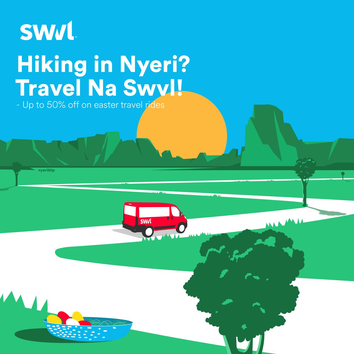 Hiking in Nyeri? Get up to 50% off your easter travel ride or more if you find the hidden clue.