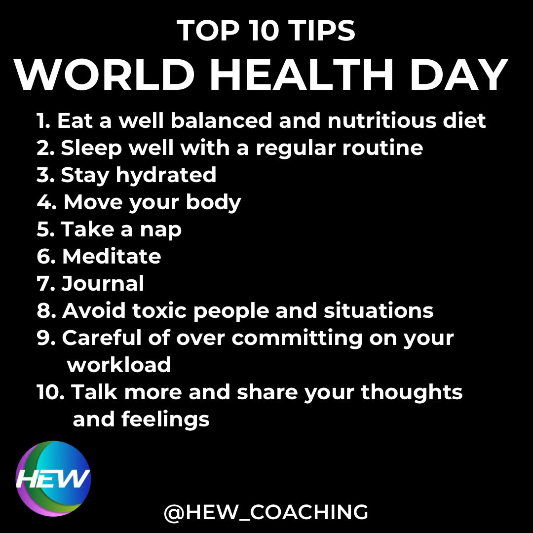 Our Top 10 Tips for #WorldHealthDay