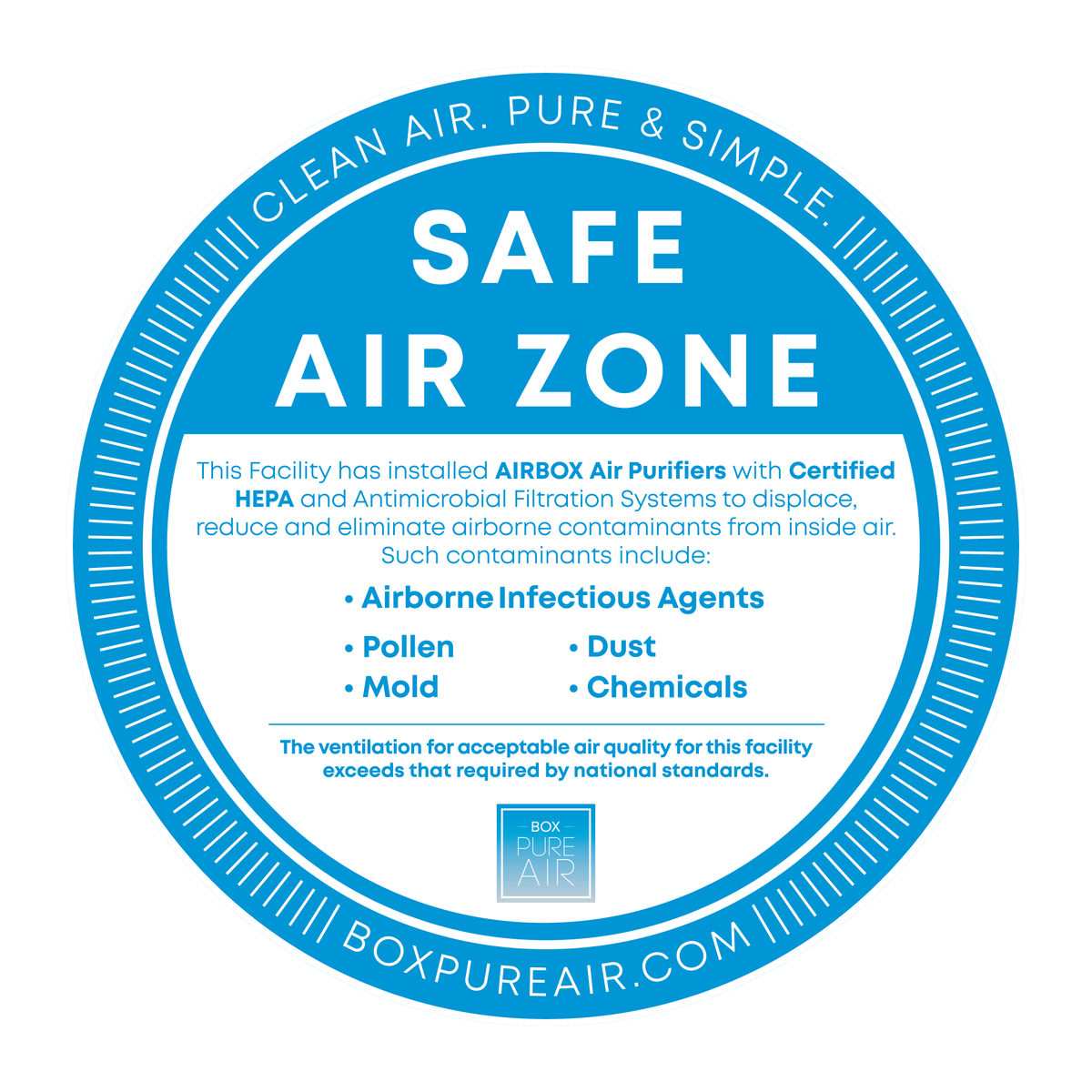 _Singlepoint_'s tweet photo. Clean air is invisible, but you can share your commitment to improving indoor air quality in your building with a @BoxPureAir 'Safe Air Zone' badge. Get yours today! #CleanAir #safeairzone #IAQ #cleanairchallenge https://t.co/lCt4udmqQy