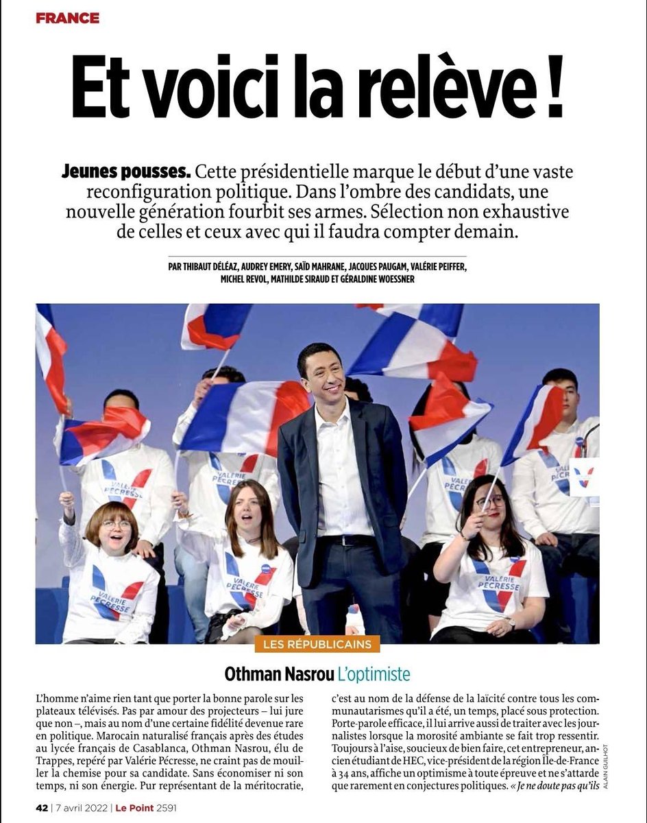 othmannasrou's tweet image. Merci au journal @LePoint de m’avoir consacré ce portrait dans son édition de ce jour !