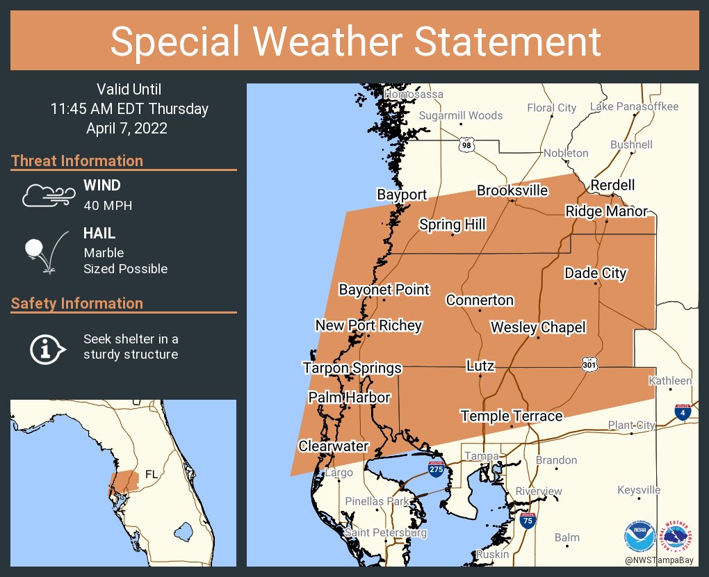 NWS Tampa Bay on Twitter "A special weather statement has been issued
