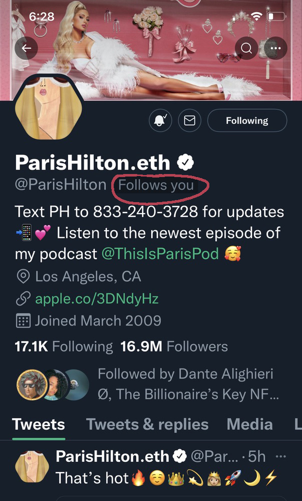 GM
👀 👀👀
@ParisHilton #queenofthemetaverse  is now following me!💫