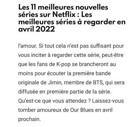 Megbtschipotle's tweet photo. Podremos escuchar el OST de Jimin para el drama 'Our Blues' como tema de apertura este 9 de abril, aun no se menciona cuando saldrá para plataformas musicales 

@BTS_twt https://t.co/7kWshANqWx
