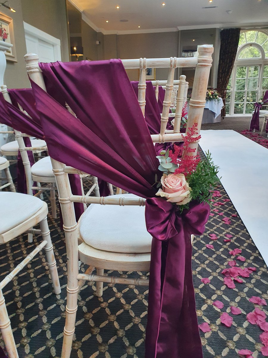 WeddingsBH's tweet photo. Beautiful chair sashes and flowers from @styleachair and @poppyfloral  for today's wedding x https://t.co/0z1fDcMGu2