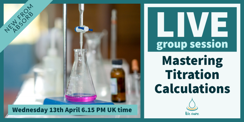 Absorb_Online's tweet photo. @Absorb_Online
🚰IGCSE Chemistry &amp; Combined Sciences Live Session - Mastering Titration Calculations💦
Wednesday 13th April 2022 at 6.15pm GMT
Follow the link to book your 30 minute live session for £4.50
https://t.co/RC2DIUgg0G
Open to All
#igcsechemistry #igcsecombinedsciences https://t.co/o3Dsdpe8jQ